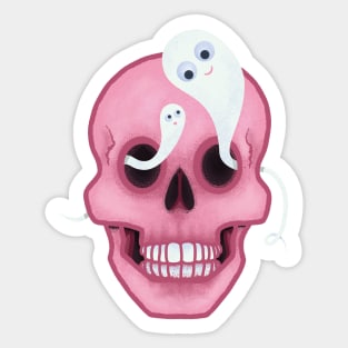 Pastel Goth Funny Skull Sticker